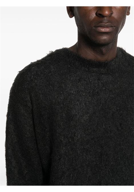 brushed super kid mohair knit p/o man black AURALEE | A25AP02KMINK BLACK